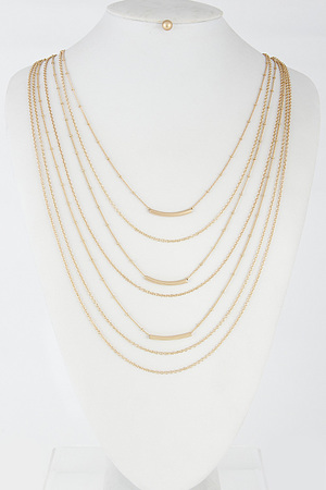 Multi Layered Necklace With Bars Set 6DCF8